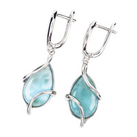 Larimar Silver Earrings