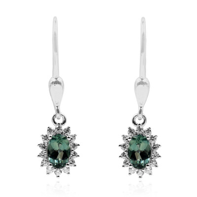 Chrome Apatite Silver Earrings