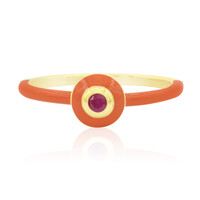 Burmese Ruby Silver Ring