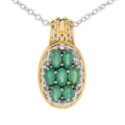 Zambian Emerald Silver Necklace (Gems en Vogue)