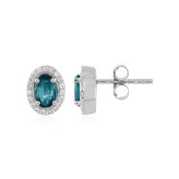 Teal Kyanite Silver Earrings