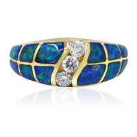 14K Lightning Ridge Black Opal Gold Ring (CIRARI)