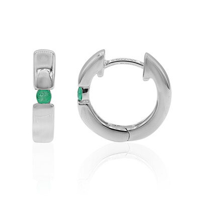 Emerald Silver Earrings