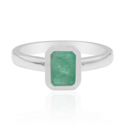 Zambian Emerald Silver Ring