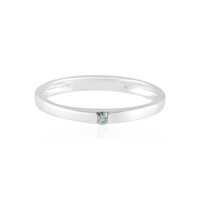 13 Sky Blue Diamond Silver Ring