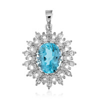 Sky Blue Topaz Silver Pendant
