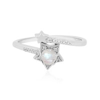 Rainbow Moonstone Silver Ring