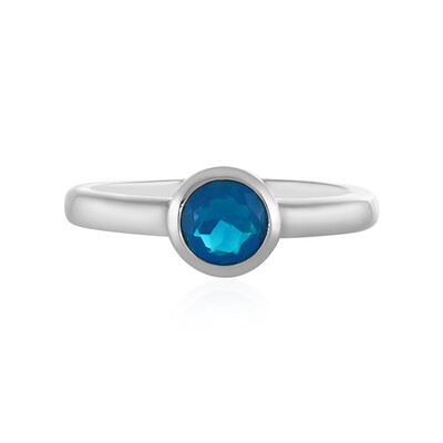 Blue Ethiopian Opal Silver Ring