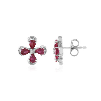 Madagascar Ruby Silver Earrings