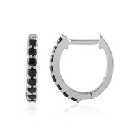 Black Spinel Silver Earrings