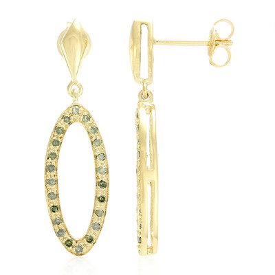 Fancy Diamond Silver Earrings