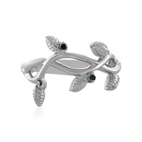 I2 Green Diamond Silver Ring