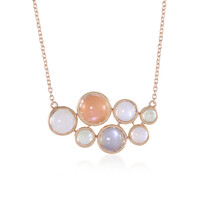 Peach Moonstone Silver Necklace (KM by Juwelo)