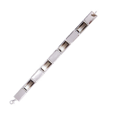 Bi Colour Quartz Silver Bracelet