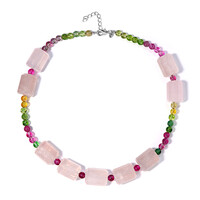 Rose Quartz Silver Necklace