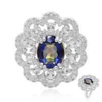 Mystic Blue Quartz Silver Ring