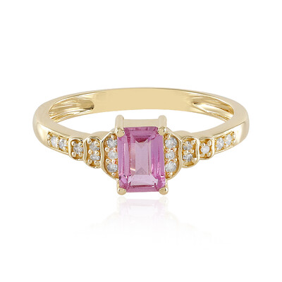 18K Pink Sapphire Gold Ring