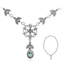 Sky Blue Topaz Silver Necklace