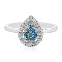 Blue Zircon Silver Ring