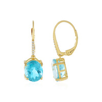 Paraiba Color Topaz Silver Earrings