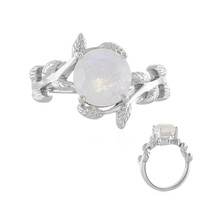 Rainbow Moonstone Silver Ring
