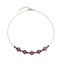 Rhodonite Stainless Steel Necklace