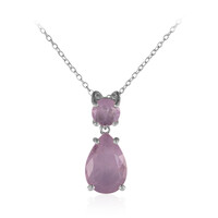 Purple Pastel Quartz Silver Necklace