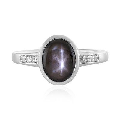 Black Star Sapphire Silver Ring