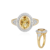 Yellow Beryl Silver Ring