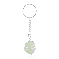 Green Agate Brass Key ring