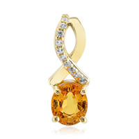 9K Ban Ka Cha Orange Sapphire Gold Pendant