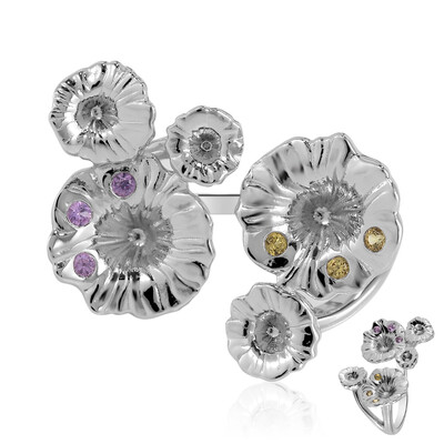 Pink Sapphire Silver Ring (MONOSONO COLLECTION)