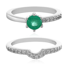 Russian Emerald Silver Ring