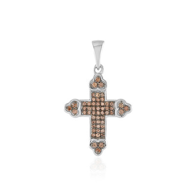 Brown Zircon Silver Pendant