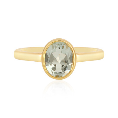 Green Amethyst Silver Ring