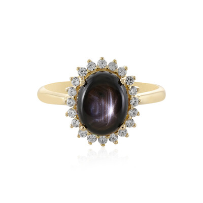 9K Black Star Sapphire Gold Ring
