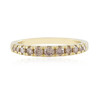 9K SI1 Champagne Diamond Gold Ring