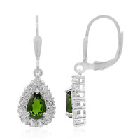 Russian Diopside Silver Earrings