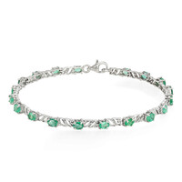 Zambian Emerald Silver Bracelet
