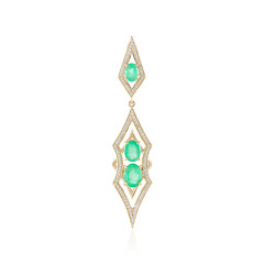 14K Russian Emerald Gold Pendant (de Melo)