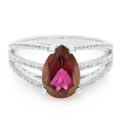 Cherry Topaz Silver Ring