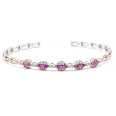 Colour Change Purple Garnet Silver Bangle (Gems en Vogue)