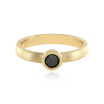Black Diamond Silver Ring
