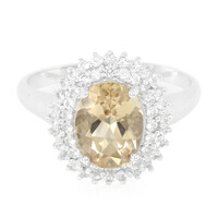Champagne Quartz Silver Ring