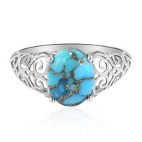 Blue Copper Turquoise Silver Ring