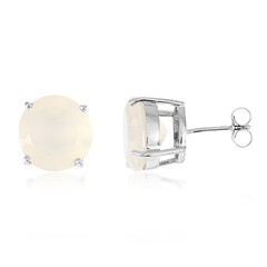 Pink Chalcedony Silver Earrings