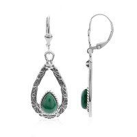 Malachite Silver Earrings (Desert Chic)