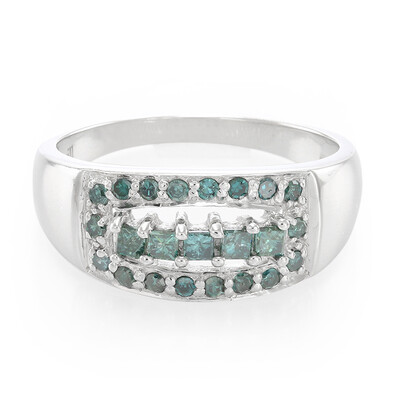 Fancy Diamond Silver Ring