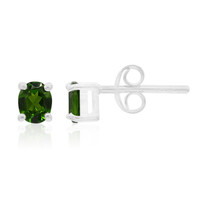 Russian Diopside Silver Earrings