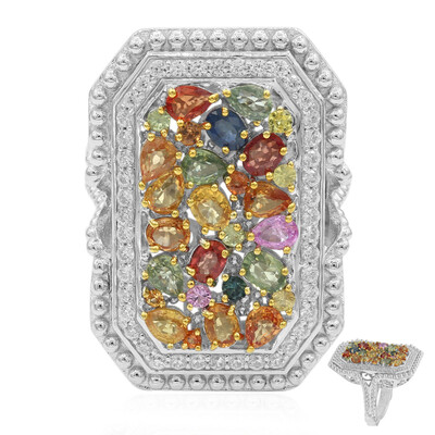 Fancy Sapphire Silver Ring (Dallas Prince Designs)